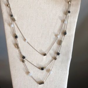 Black white and gold necklace